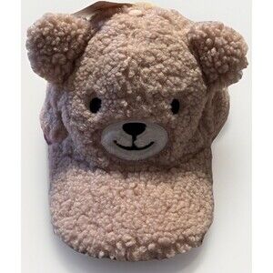 Celebrate Light Pink White Sherpa Bear Baseball Cap Hat Strapback OS Adjustable